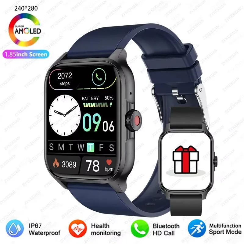 1.85” Bluetooth Calling, Blood Oxygen & Heart Rate Monitor, 100  Sports Modes, IP68 Waterproof Fitness Tracker
