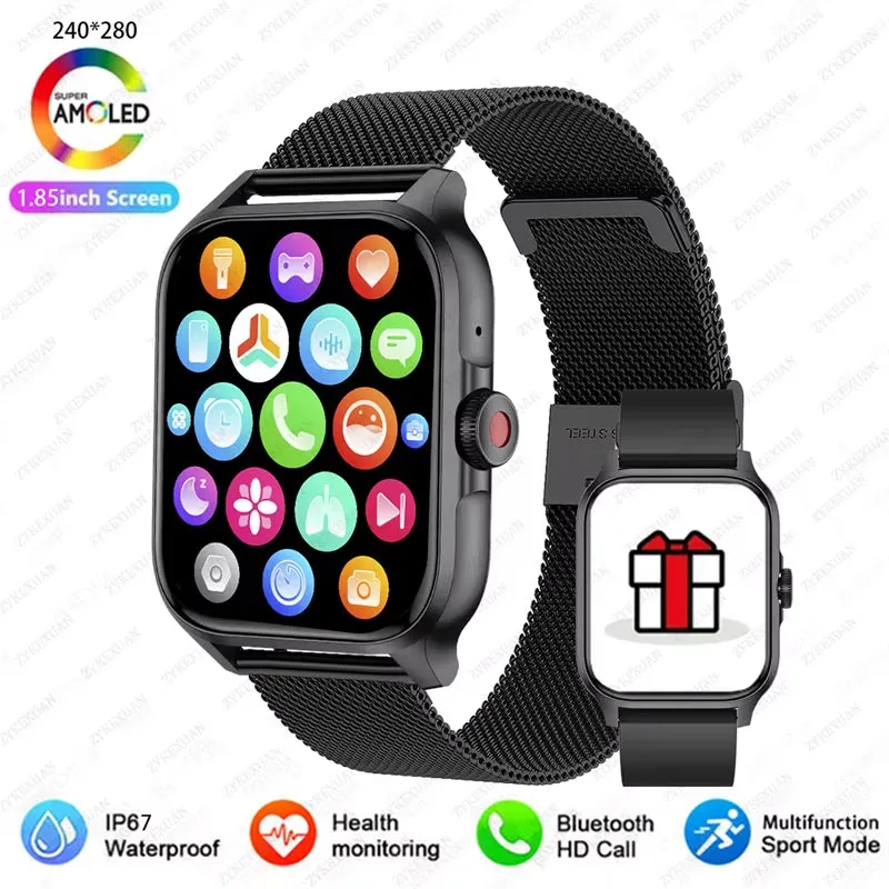 1.85” Bluetooth Calling, Blood Oxygen & Heart Rate Monitor, 100  Sports Modes, IP68 Waterproof Fitness Tracker