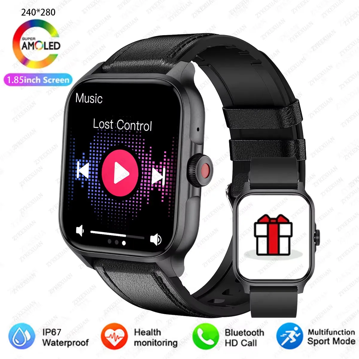 1.85” Bluetooth Calling, Blood Oxygen & Heart Rate Monitor, 100  Sports Modes, IP68 Waterproof Fitness Tracker