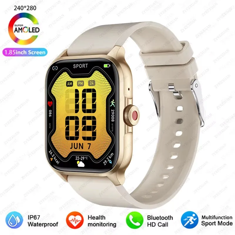 1.85” Bluetooth Calling, Blood Oxygen & Heart Rate Monitor, 100  Sports Modes, IP68 Waterproof Fitness Tracker