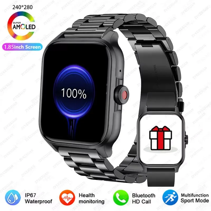 1.85” Bluetooth Calling, Blood Oxygen & Heart Rate Monitor, 100  Sports Modes, IP68 Waterproof Fitness Tracker