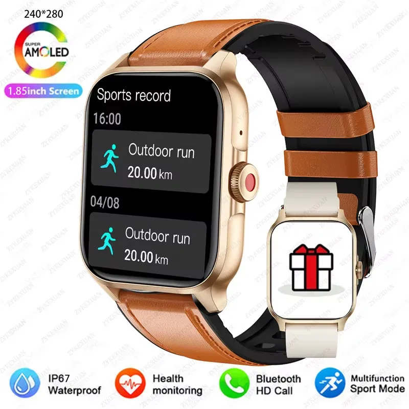 1.85” Bluetooth Calling, Blood Oxygen & Heart Rate Monitor, 100  Sports Modes, IP68 Waterproof Fitness Tracker