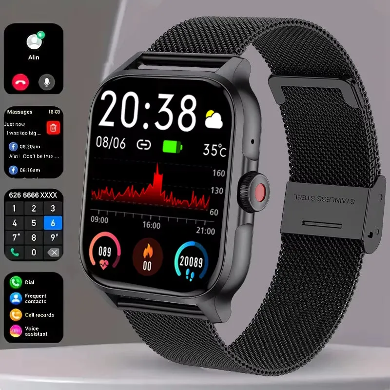 1.85” Bluetooth Calling, Blood Oxygen & Heart Rate Monitor, 100  Sports Modes, IP68 Waterproof Fitness Tracker