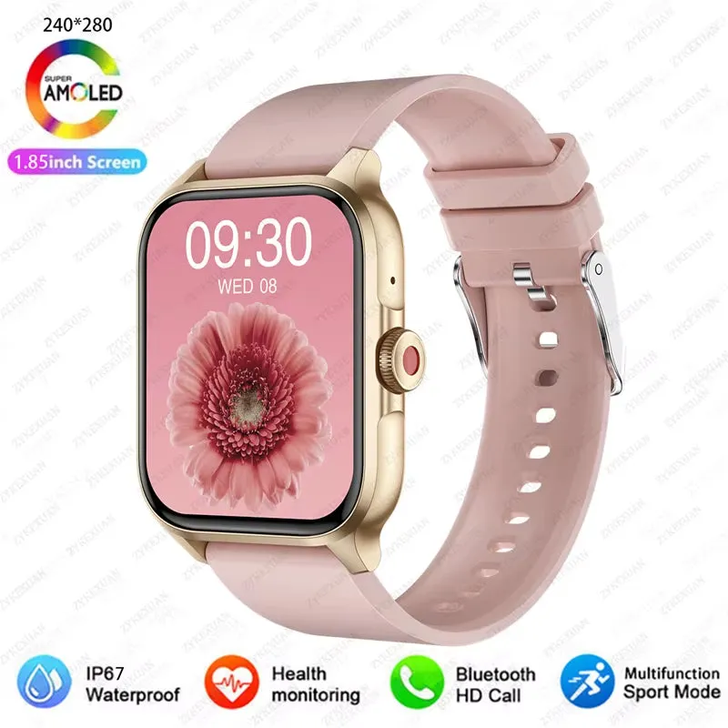 1.85” Bluetooth Calling, Blood Oxygen & Heart Rate Monitor, 100  Sports Modes, IP68 Waterproof Fitness Tracker