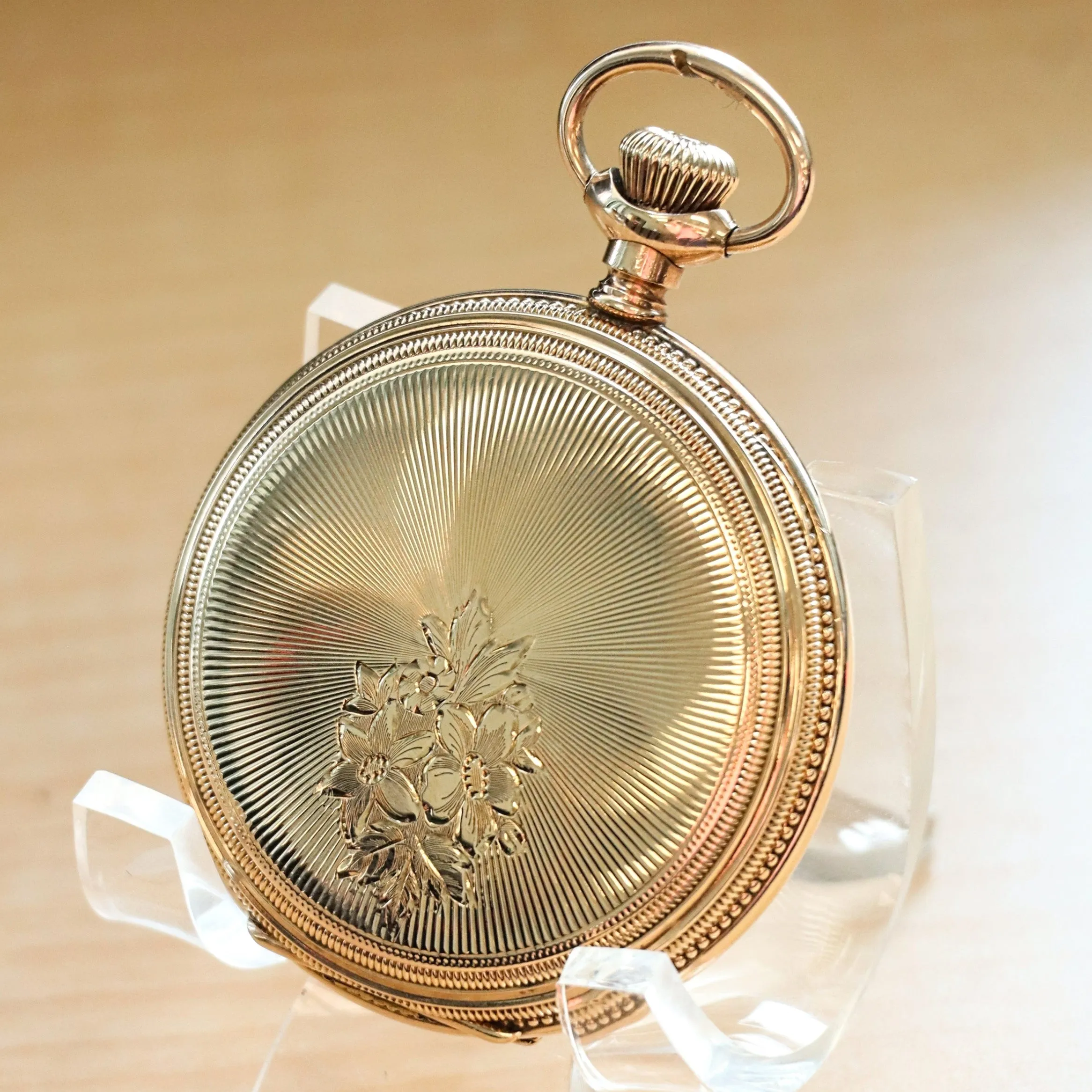 1905 ELGIN Dress Pocket Watch Hunter Case 6s Grade 289 7 Jewels Engraved Decorative Gold Filled Case