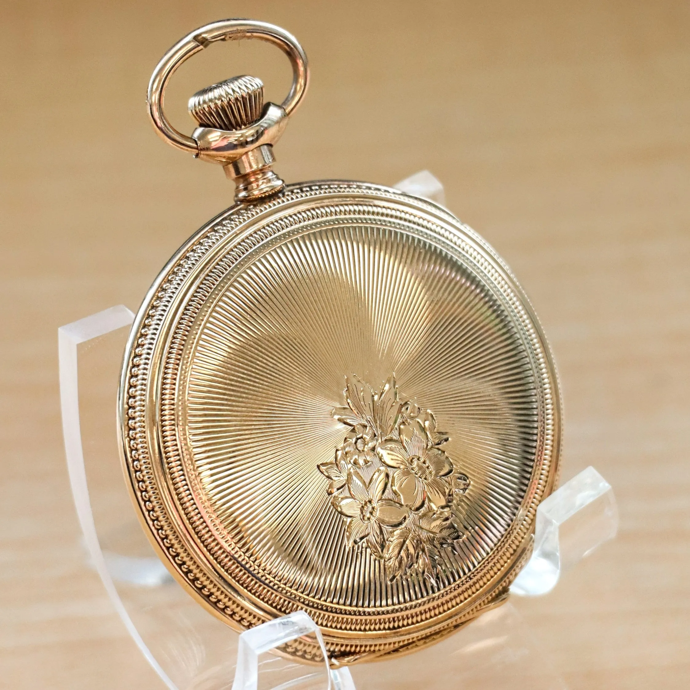 1905 ELGIN Dress Pocket Watch Hunter Case 6s Grade 289 7 Jewels Engraved Decorative Gold Filled Case
