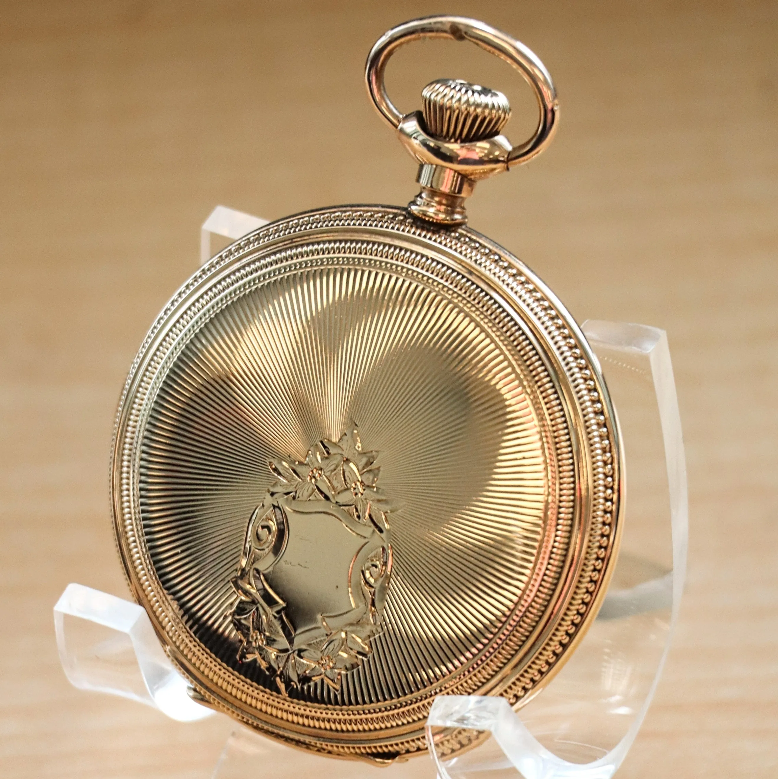 1905 ELGIN Dress Pocket Watch Hunter Case 6s Grade 289 7 Jewels Engraved Decorative Gold Filled Case