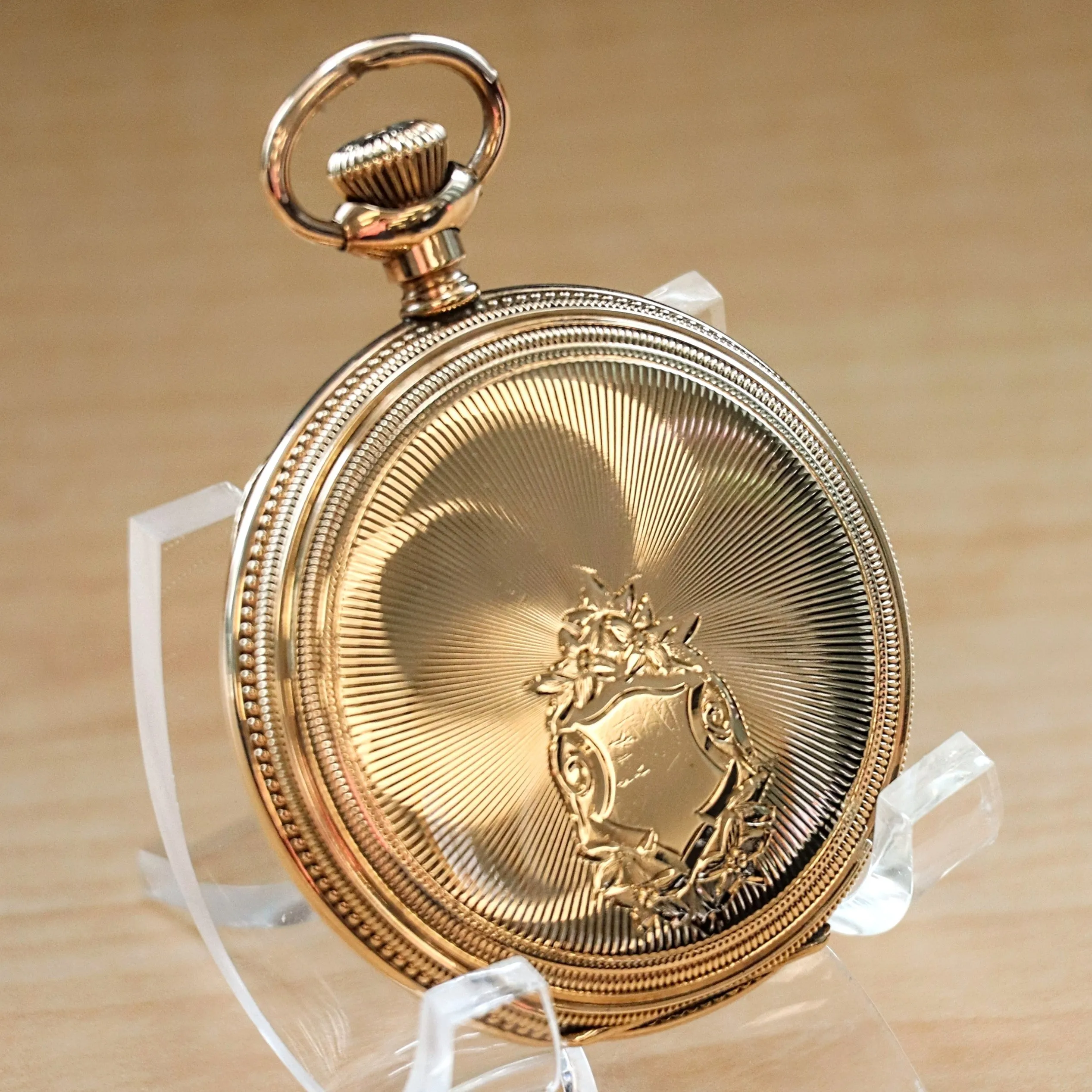1905 ELGIN Dress Pocket Watch Hunter Case 6s Grade 289 7 Jewels Engraved Decorative Gold Filled Case
