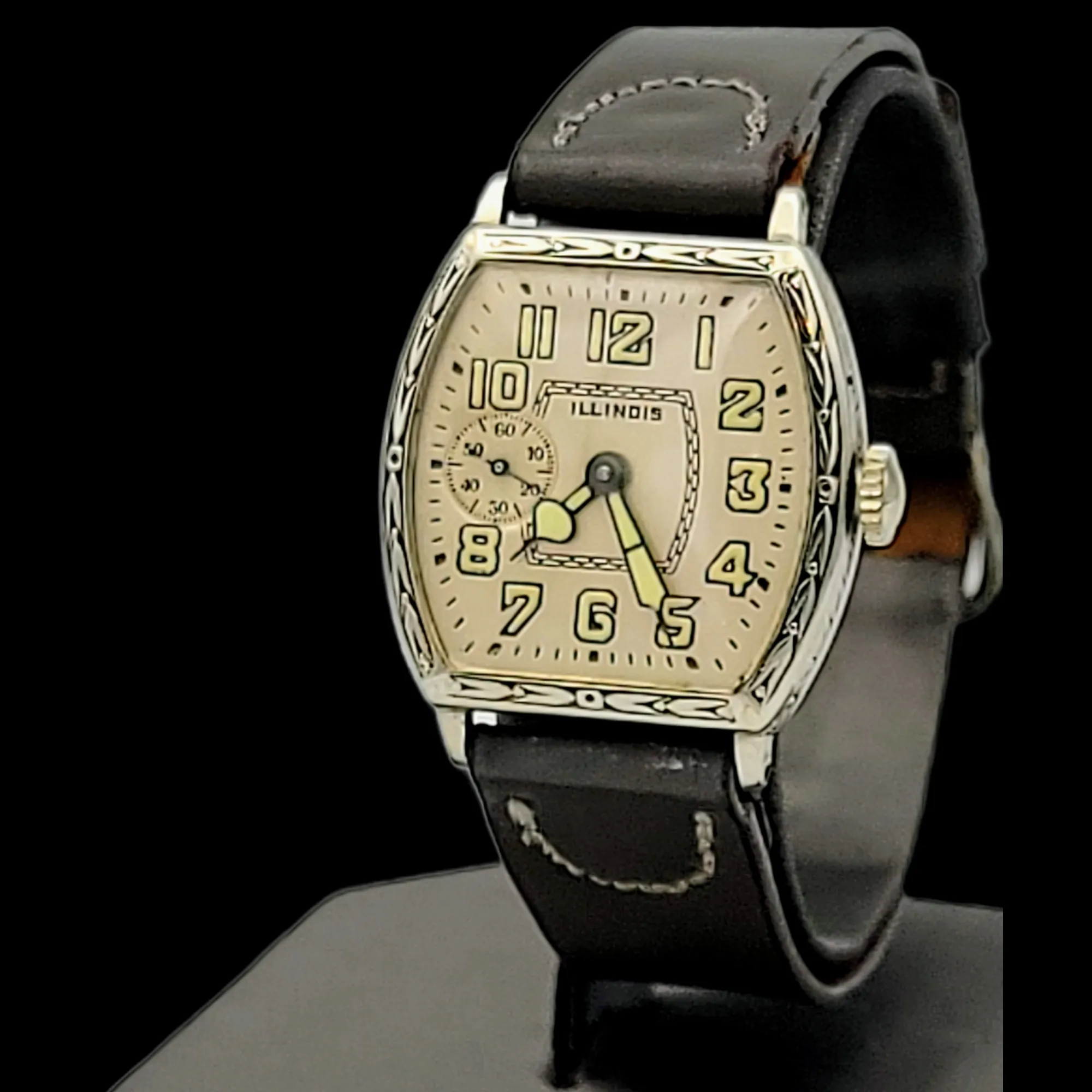 1929 Illinois Whippet Barrel Tonneau Engraved Case Grade 903 15 Jewels