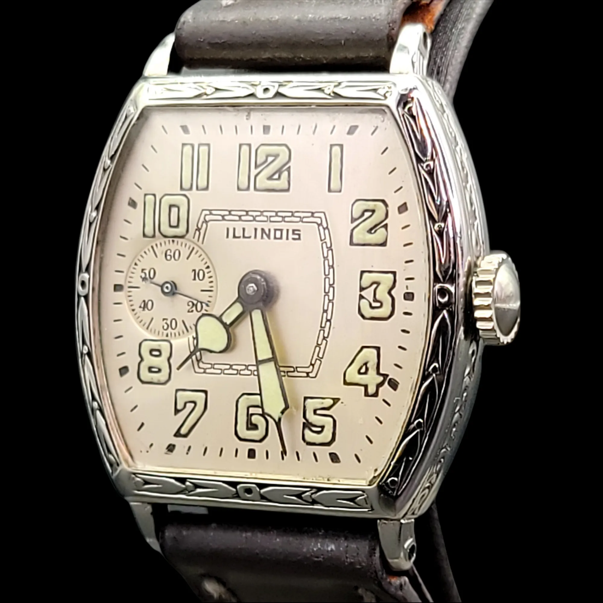 1929 Illinois Whippet Barrel Tonneau Engraved Case Grade 903 15 Jewels