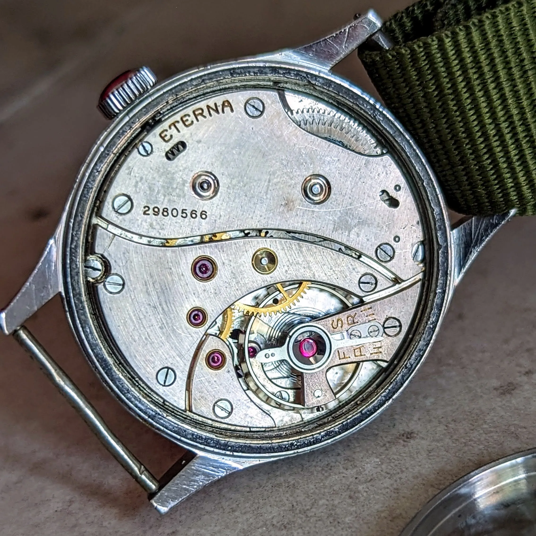 1942 ETERNA WWII Military Jumbo Wristwatch Ref. 138.92 Cal. 852 - Radium Dial Watch