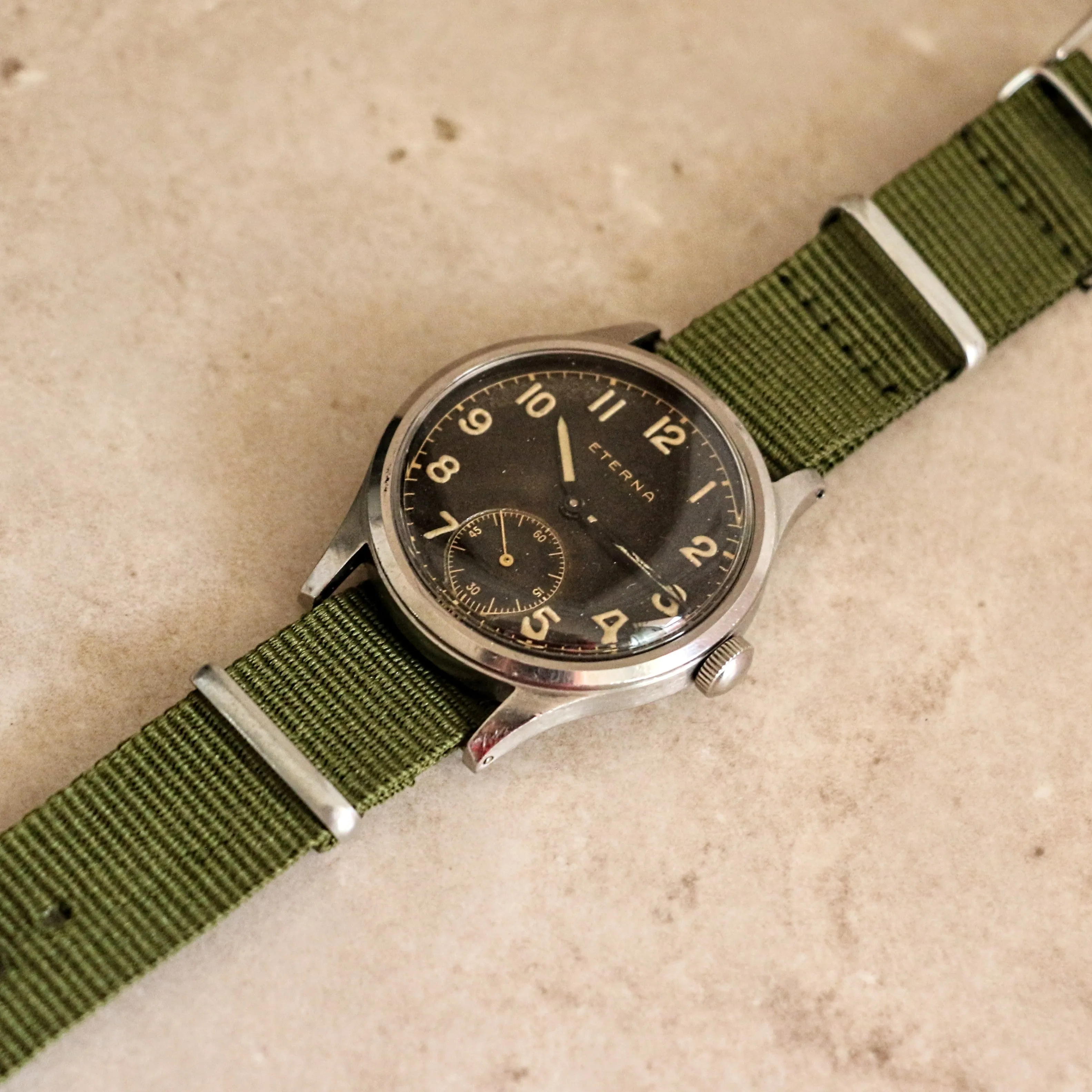 1942 ETERNA WWII Military Jumbo Wristwatch Ref. 138.92 Cal. 852 - Radium Dial Watch