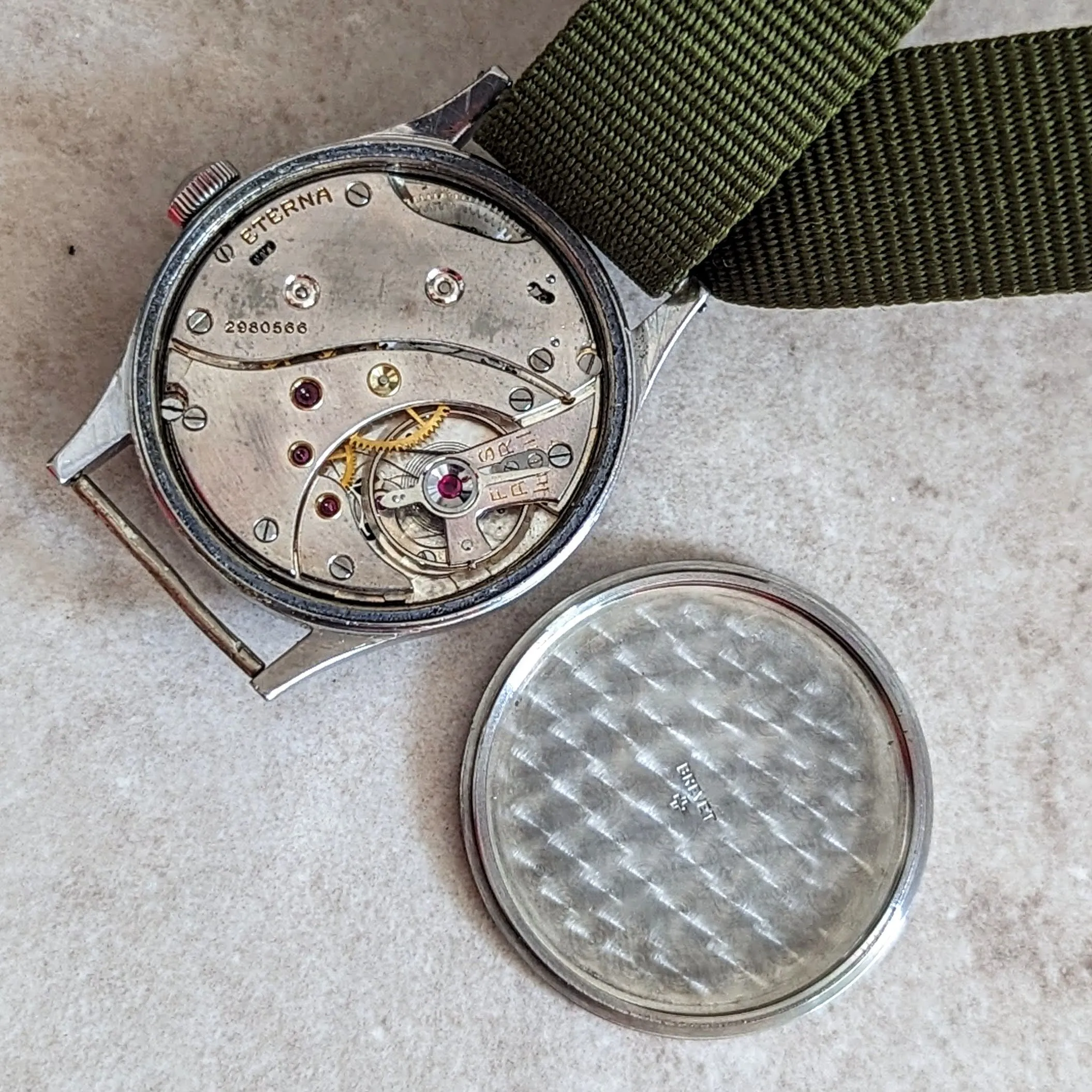 1942 ETERNA WWII Military Jumbo Wristwatch Ref. 138.92 Cal. 852 - Radium Dial Watch