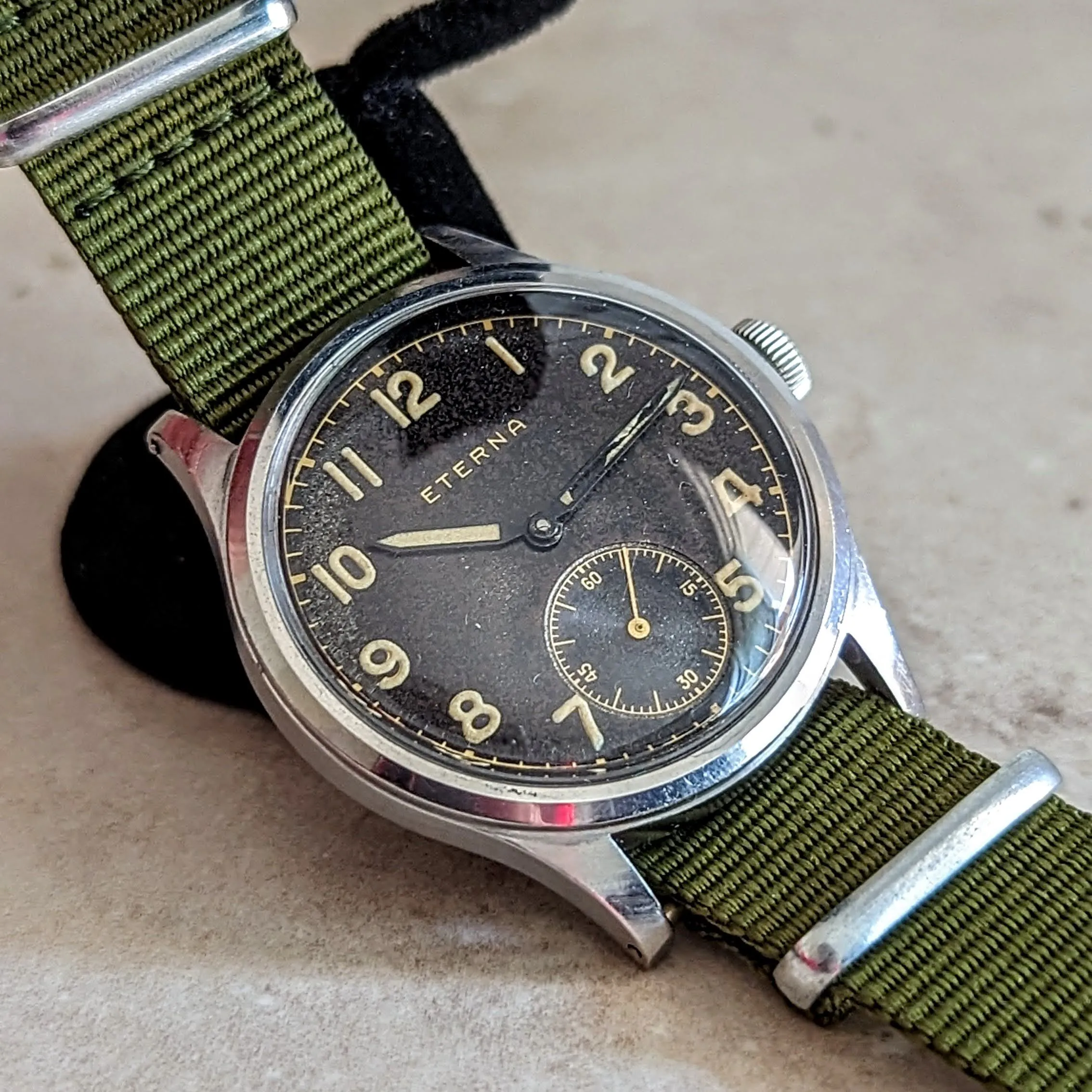 1942 ETERNA WWII Military Jumbo Wristwatch Ref. 138.92 Cal. 852 - Radium Dial Watch