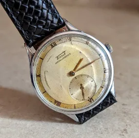 1943 TISSOT Antimagnetique Wristwatch Jumbo Case 35mm Swiss Watch