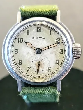 1945 BULOVA WWII Military Issue Watch Ord. Dept. U.S.A. Wristwatch