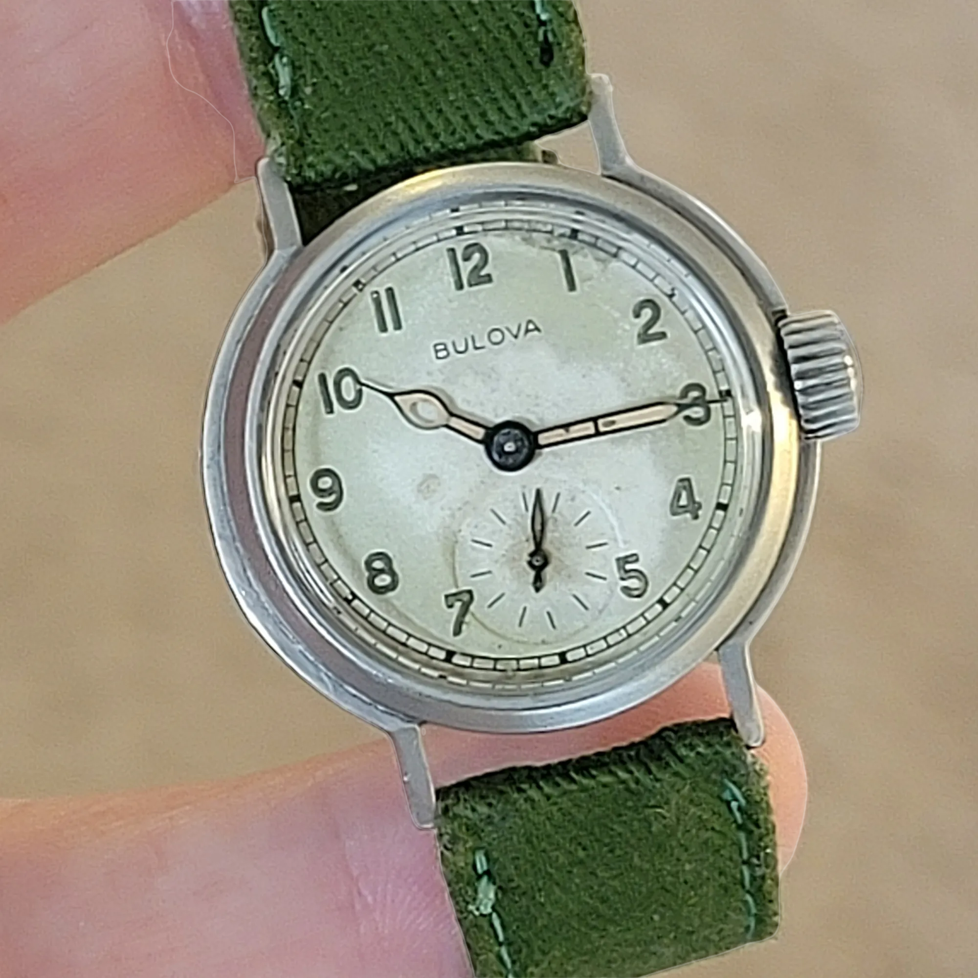 1945 BULOVA WWII Military Issue Watch Ord. Dept. U.S.A. Wristwatch