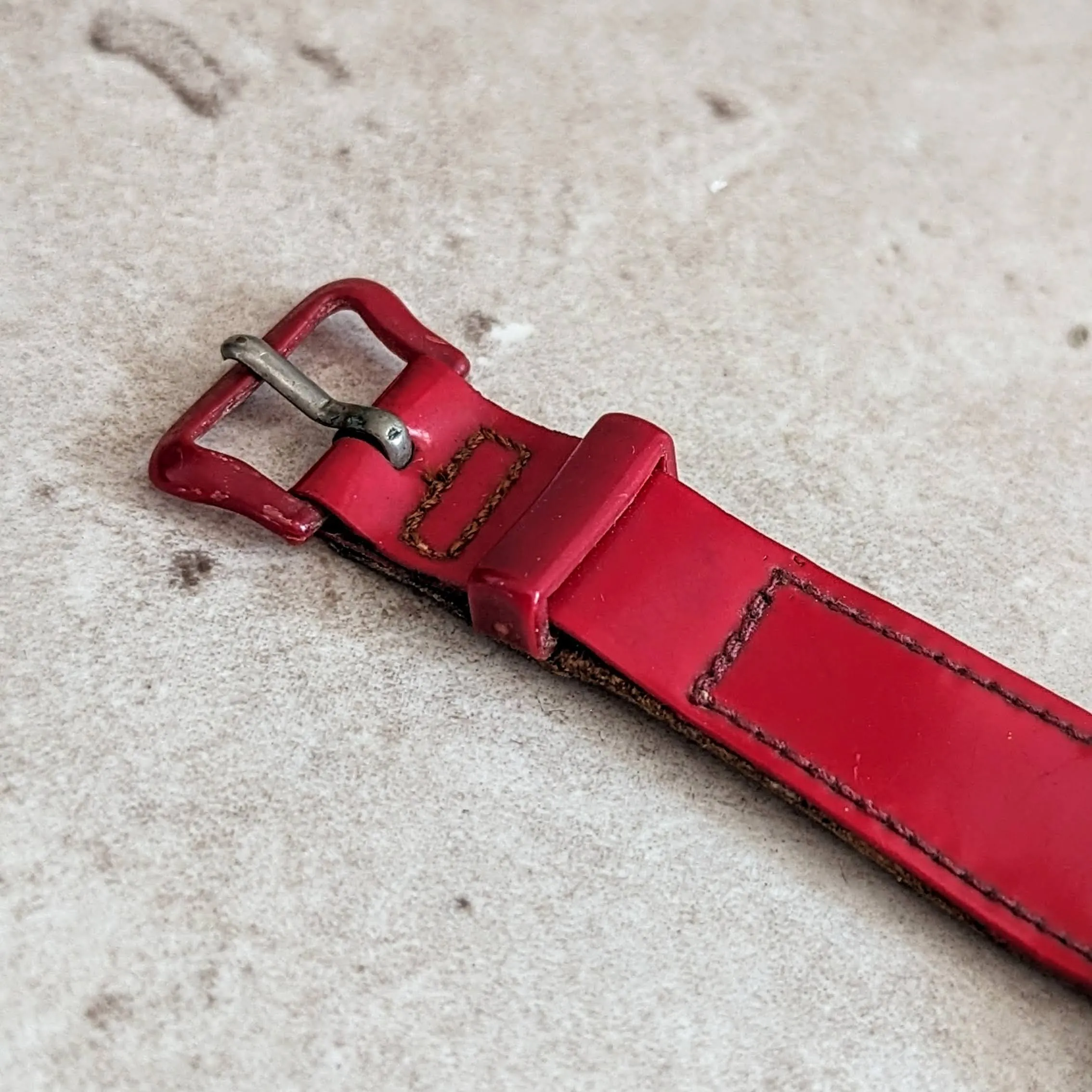 1948 MICKEY MOUSE Watch by Ingersoll – US Time Tank Case Original Red Strap