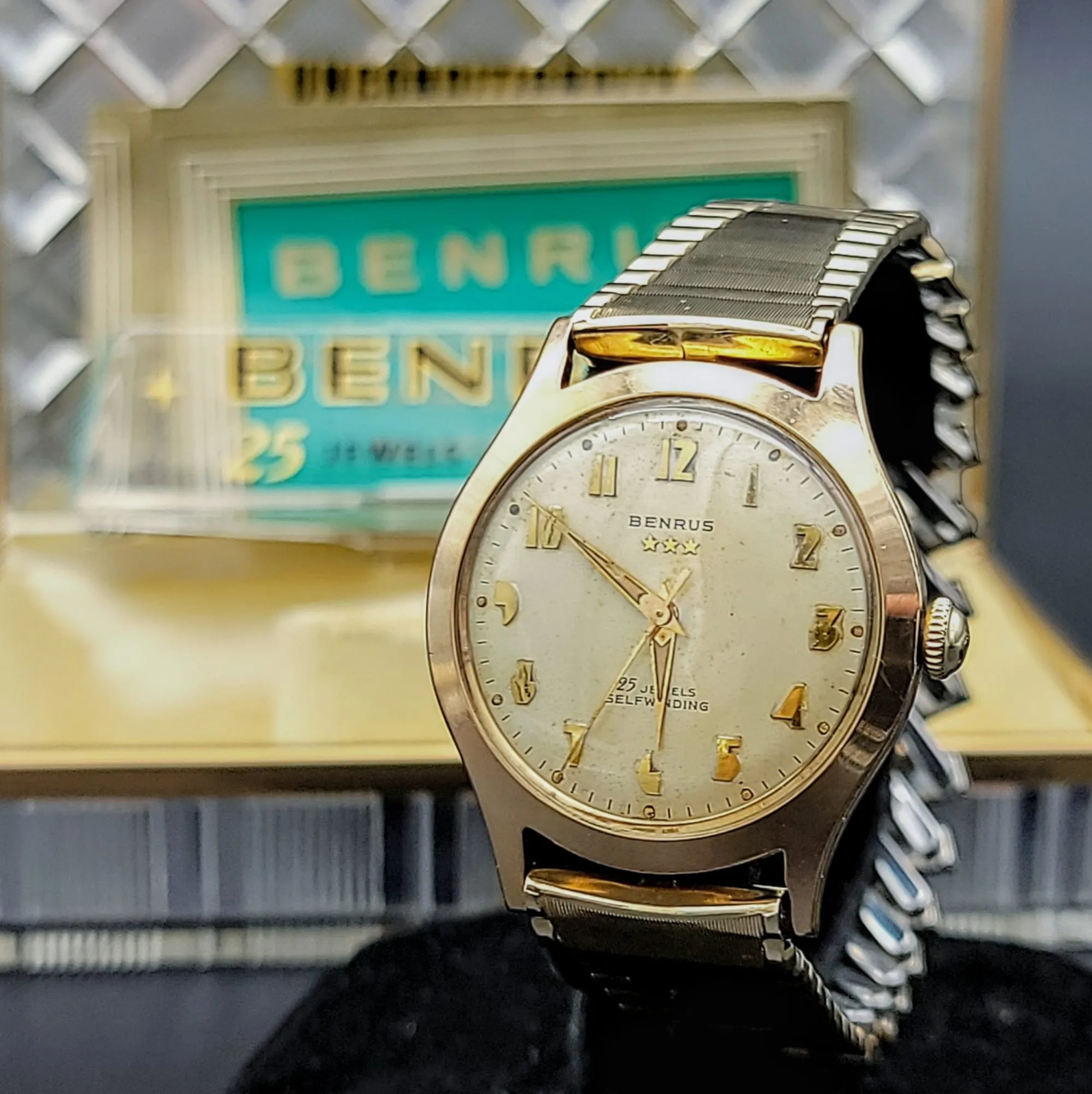 1960's BENRUS Three Stars Self-Winding Watch Cal. ETA 2375