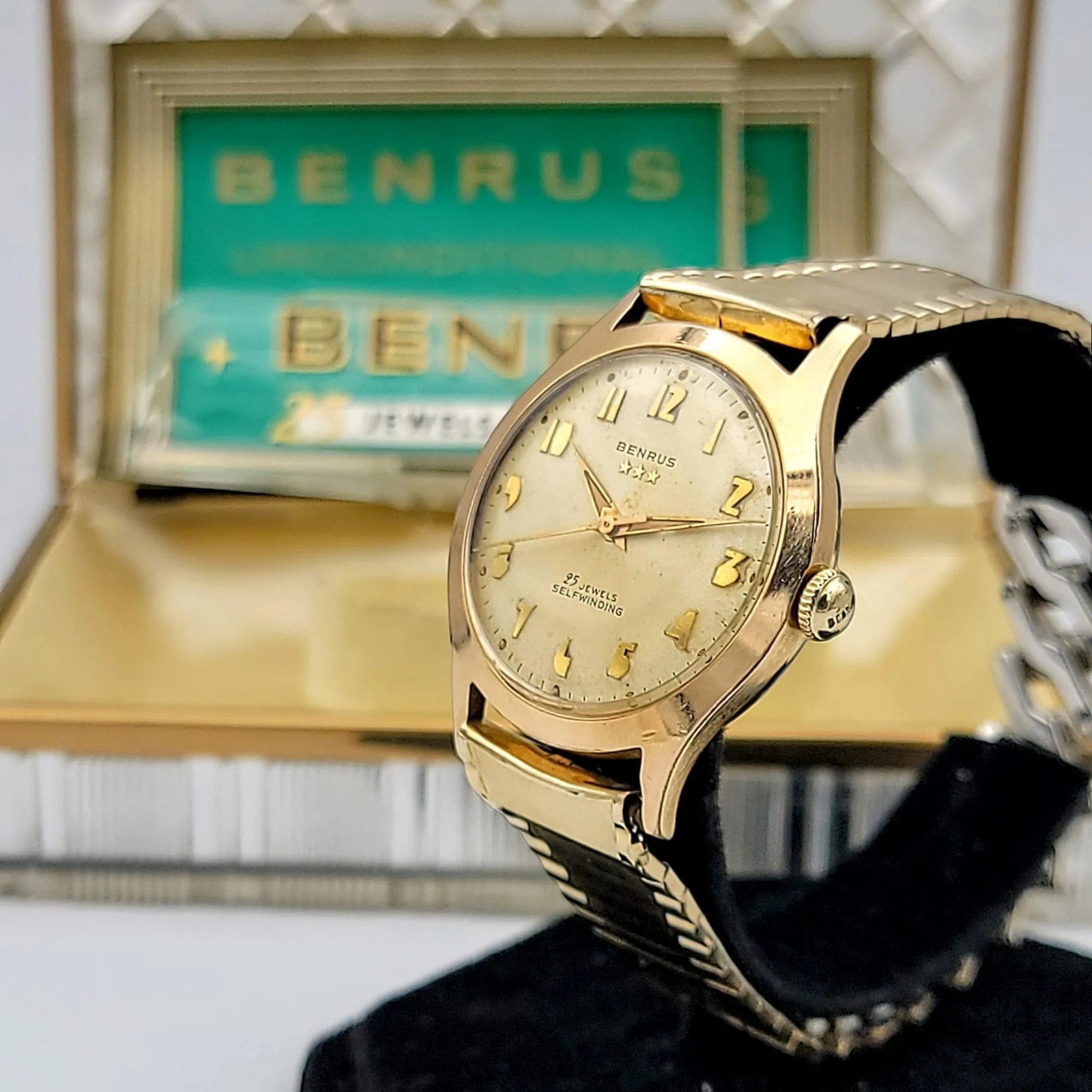 1960's BENRUS Three Stars Self-Winding Watch Cal. ETA 2375