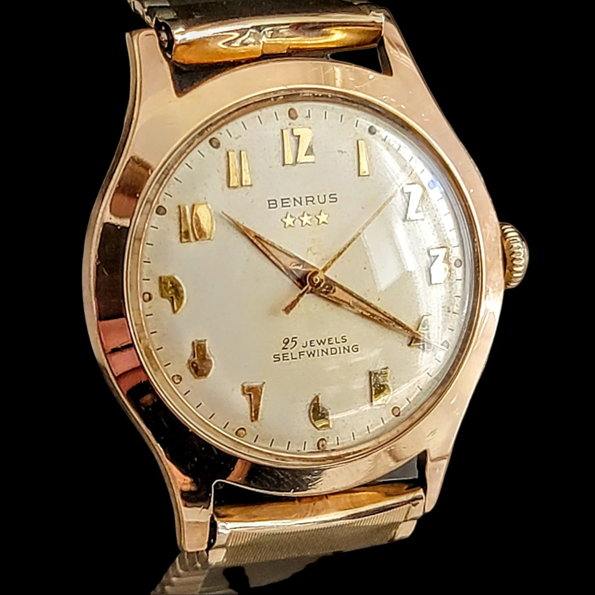 1960's BENRUS Three Stars Self-Winding Watch Cal. ETA 2375
