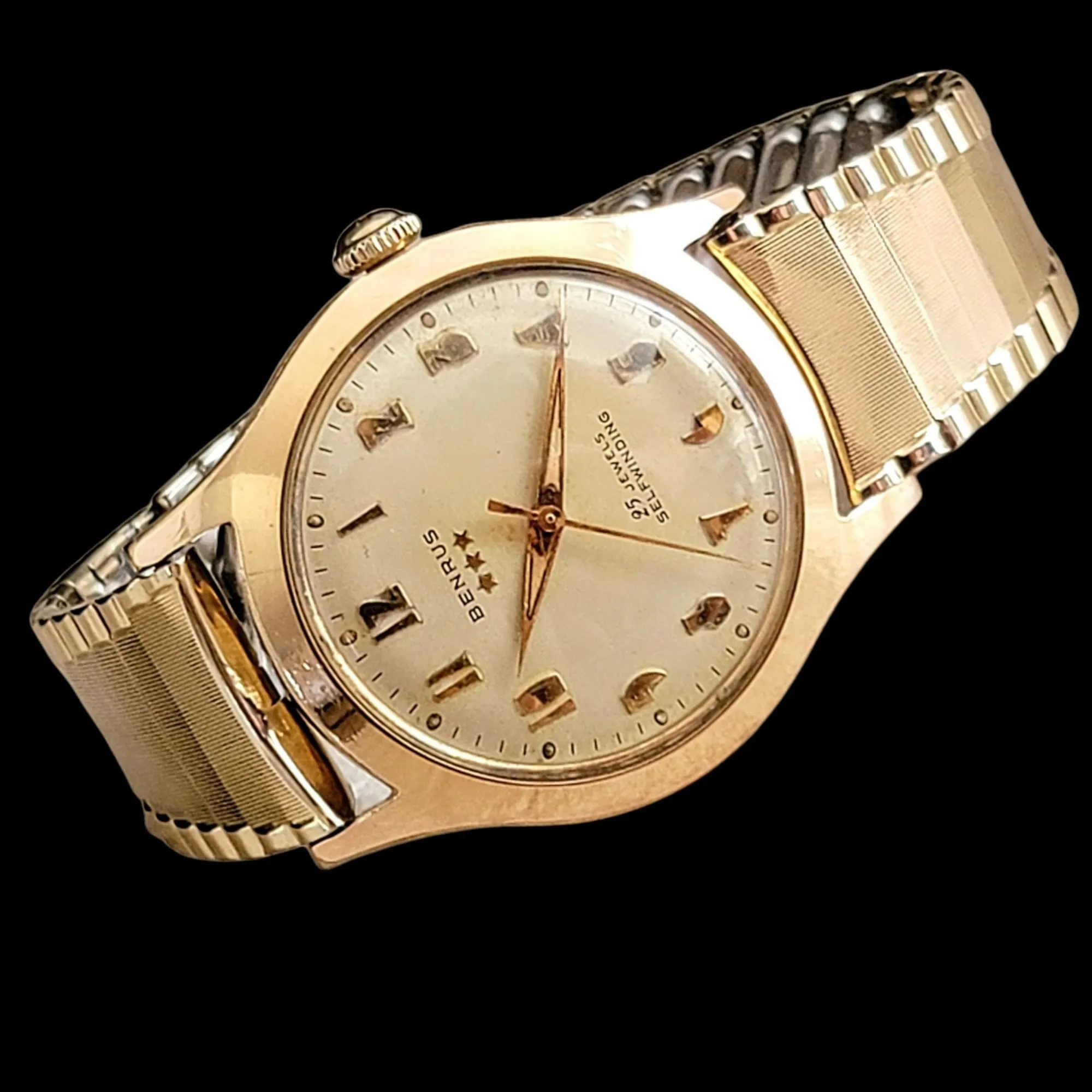 1960's BENRUS Three Stars Self-Winding Watch Cal. ETA 2375
