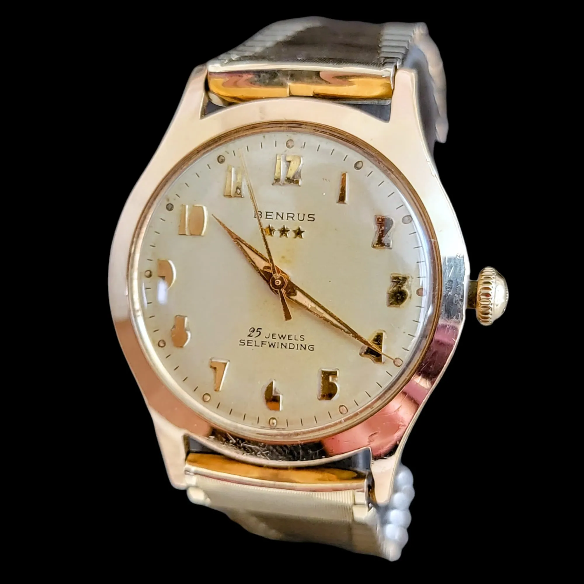 1960's BENRUS Three Stars Self-Winding Watch Cal. ETA 2375