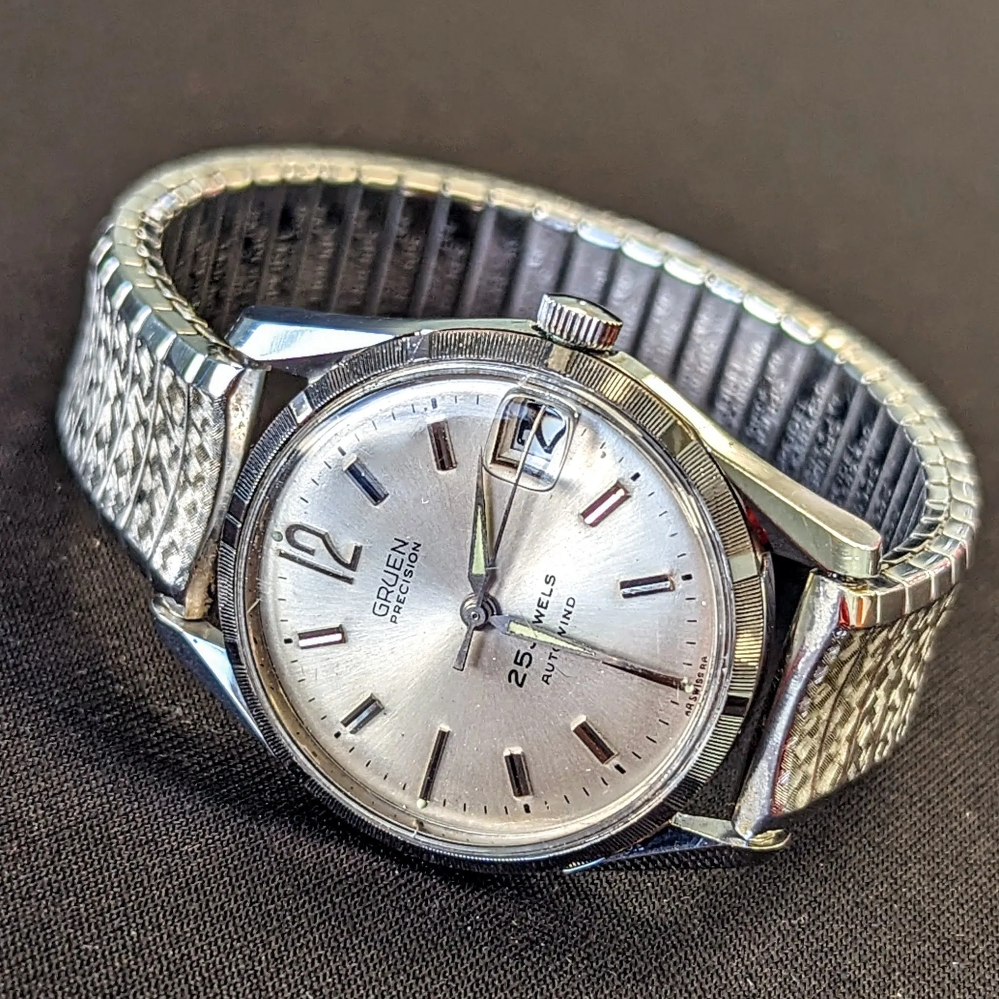 1960's GRUEN Precision Autowind Wristwatch 25 Jewels Cal. 712CA Swiss Made Watch