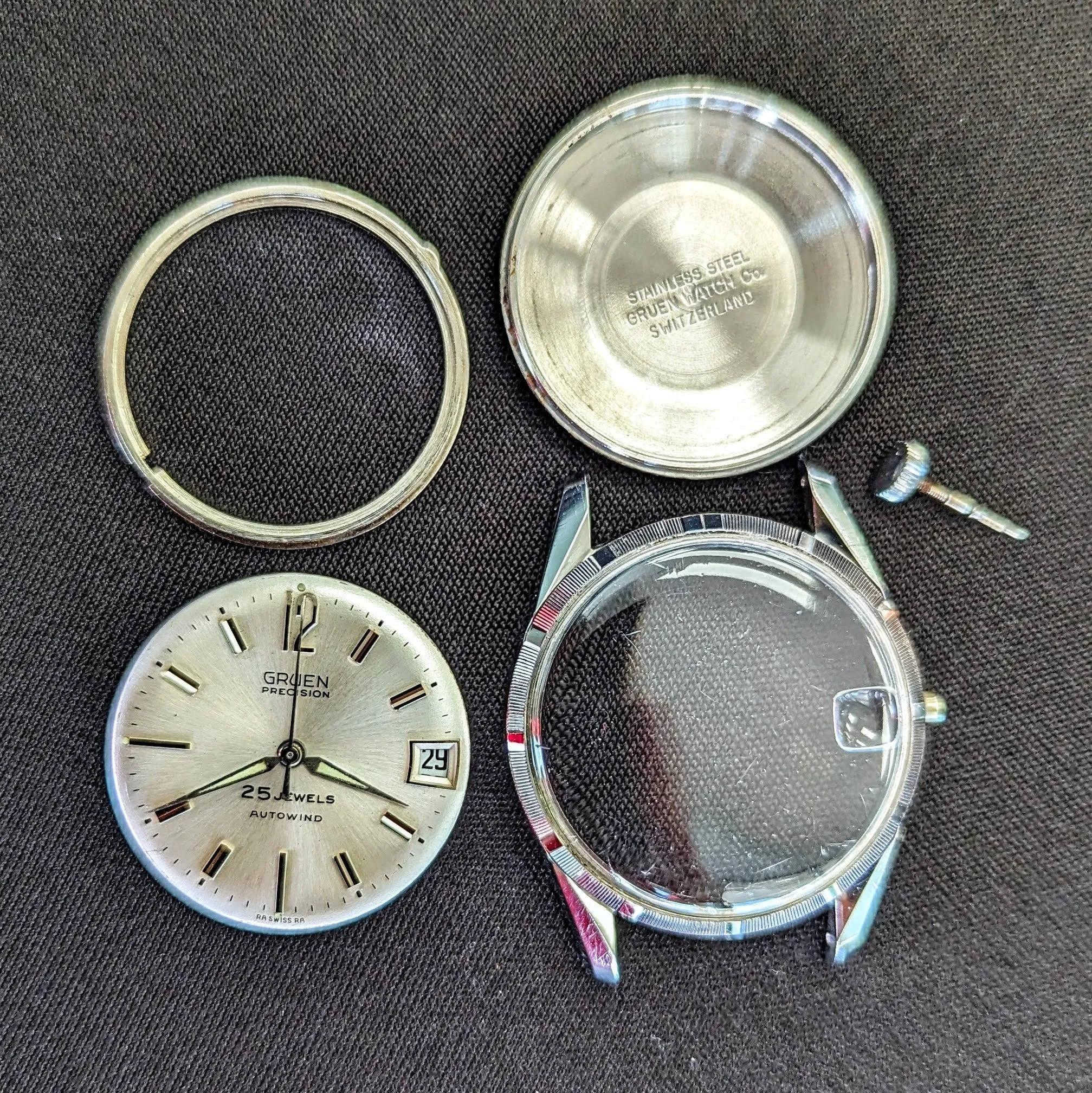 1960's GRUEN Precision Autowind Wristwatch 25 Jewels Cal. 712CA Swiss Made Watch