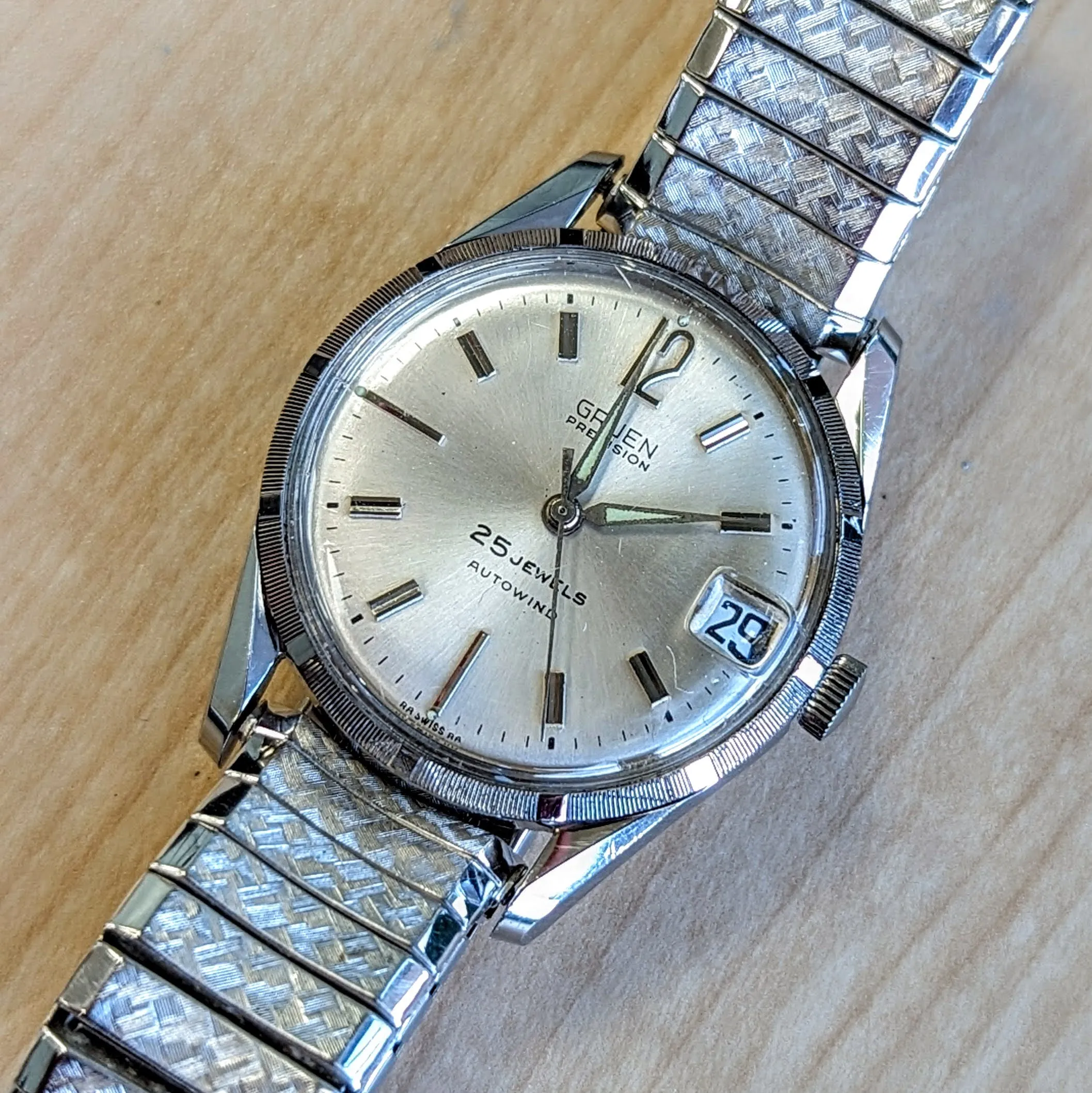 1960's GRUEN Precision Autowind Wristwatch 25 Jewels Cal. 712CA Swiss Made Watch