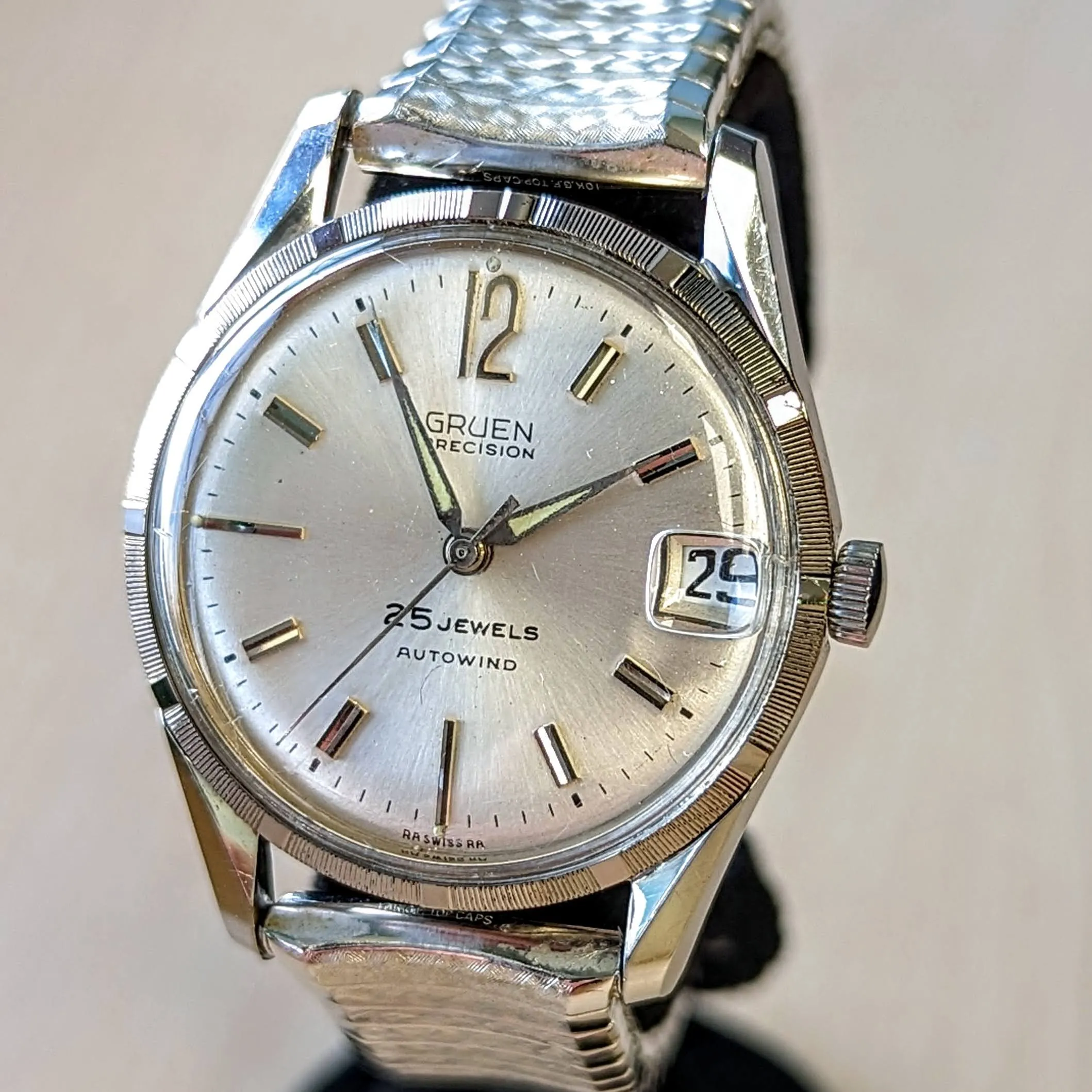 1960's GRUEN Precision Autowind Wristwatch 25 Jewels Cal. 712CA Swiss Made Watch