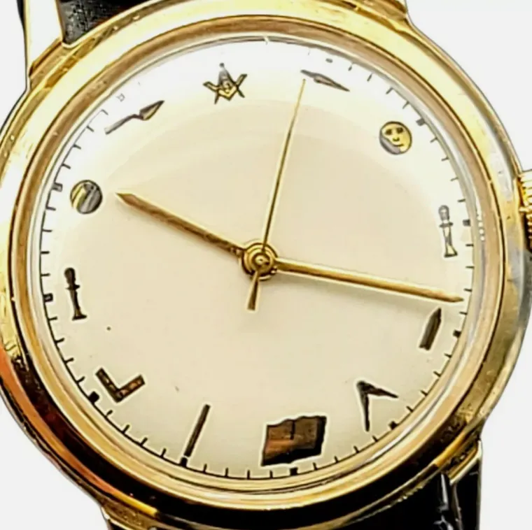 1960's MASONIC Vintage Elgin Watch Grade 720 France Made