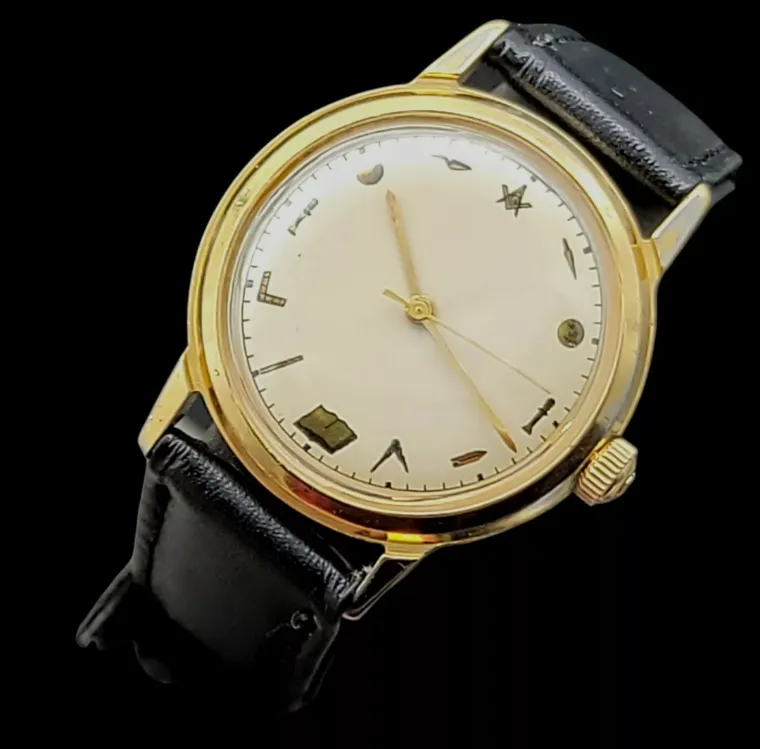 1960's MASONIC Vintage Elgin Watch Grade 720 France Made