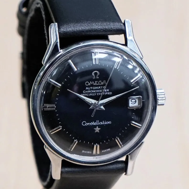 1962 OMEGA Constellation Calendar Watch Ref. 14902 Cal. 561 Black "Pie-Pan" Dial - IN BOX!