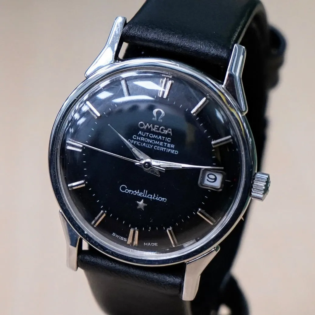 1962 OMEGA Constellation Calendar Watch Ref. 14902 Cal. 561 Black "Pie-Pan" Dial - IN BOX!