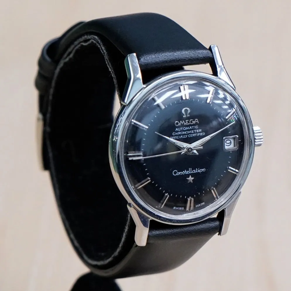 1962 OMEGA Constellation Calendar Watch Ref. 14902 Cal. 561 Black "Pie-Pan" Dial - IN BOX!