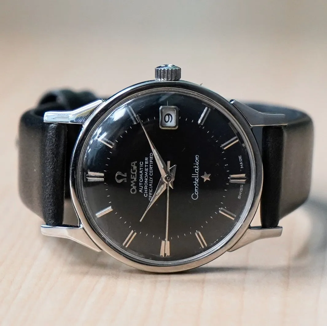 1962 OMEGA Constellation Calendar Watch Ref. 14902 Cal. 561 Black "Pie-Pan" Dial - IN BOX!