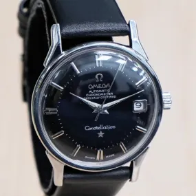 1962 OMEGA Constellation Calendar Watch Ref. 14902 Cal. 561 Black "Pie-Pan" Dial - IN BOX!