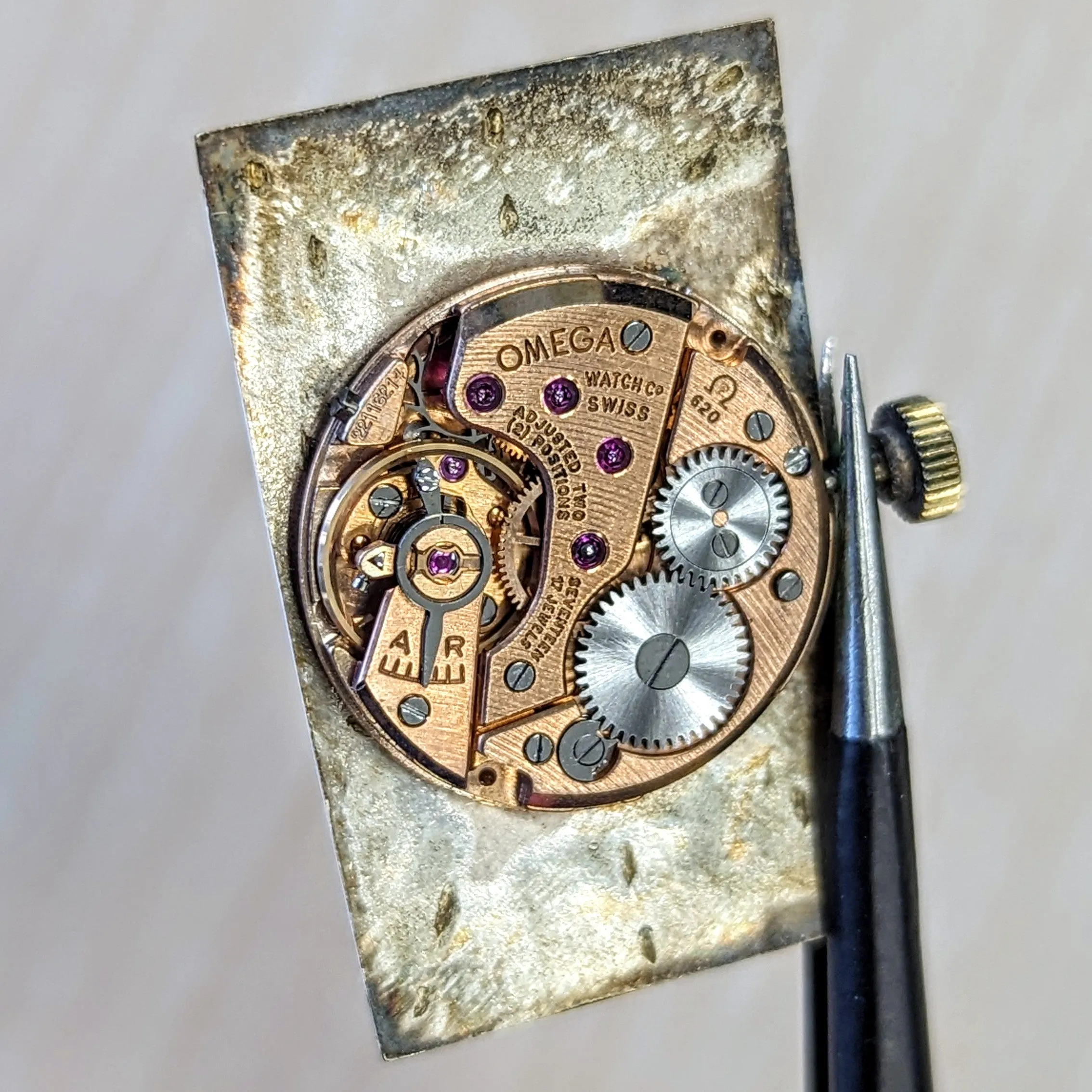 1965 OMEGA Jumbo Tank Wristwatch Ref. 111.016 Swiss Made 17 Jewels Cal. 620 Vintage Watch