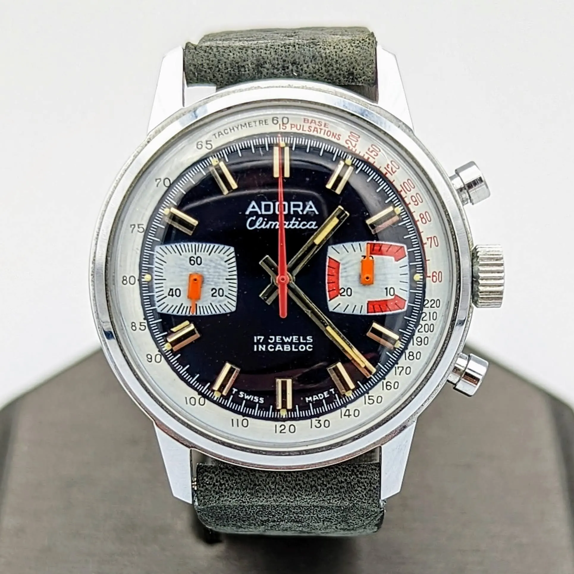 1970s ADORA Climatica Chronograph Watch Cal. Valjoux 7733 Vintage Wristwatch