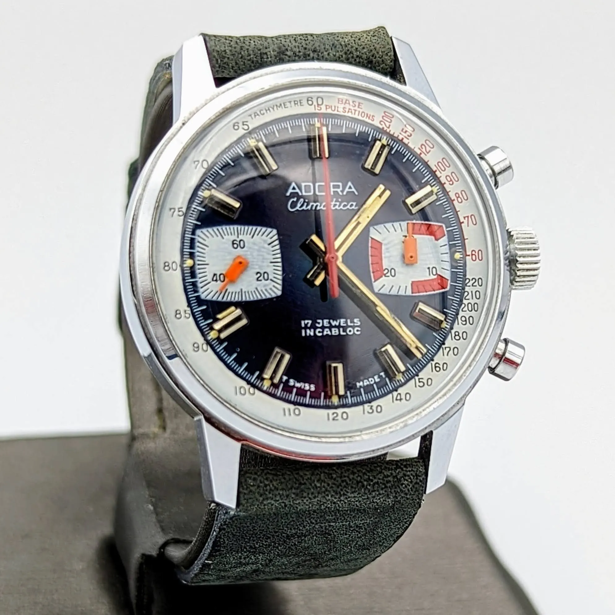 1970s ADORA Climatica Chronograph Watch Cal. Valjoux 7733 Vintage Wristwatch