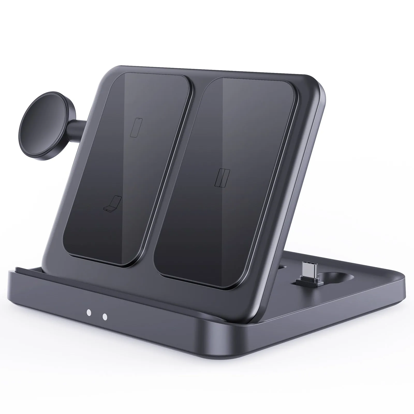 3-in-1 Foldable Wireless Charger for Samsung Fold6 Flip6 Smartphone Smart Watch Bluetooth Earbuds Desktop Stand