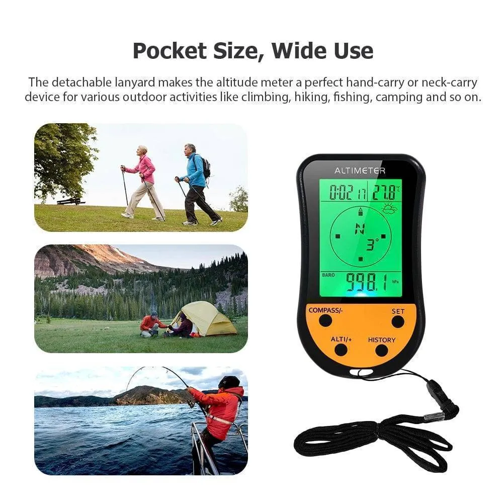 8-in-1 Digital Altimeter Barometer Compass Thermometer Weather Forecast