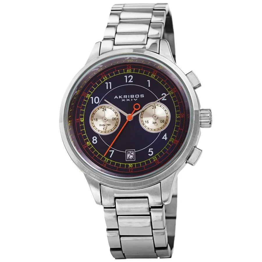 Akribos XXIV Quartz Blue Dial Stainless Steel Men's Watch AK1071SSBU
