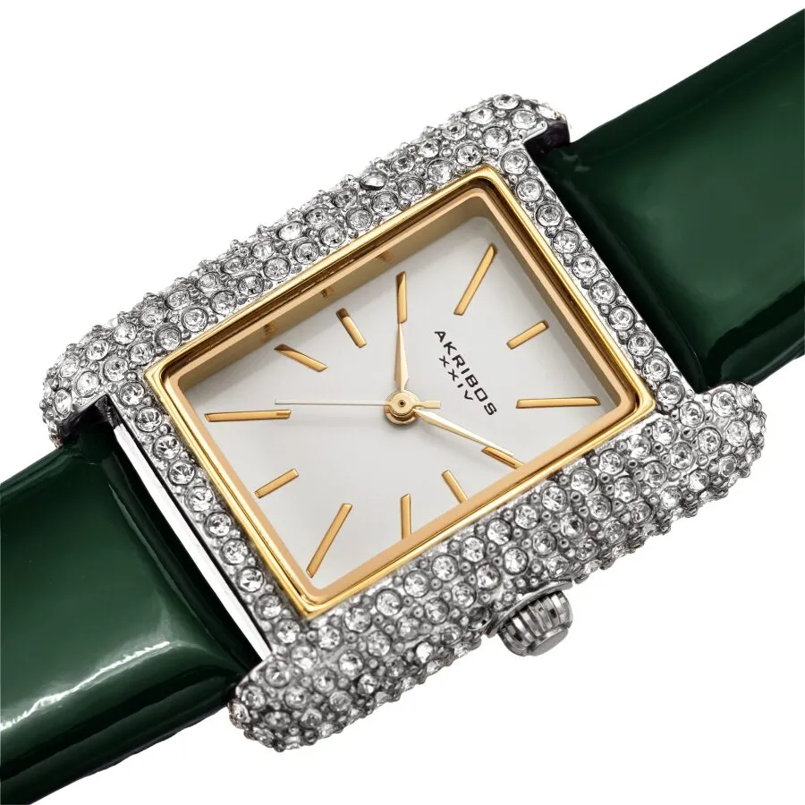 Akribos Xxiv Quartz Crystal White Dial Ladies Watch AK1068GN
