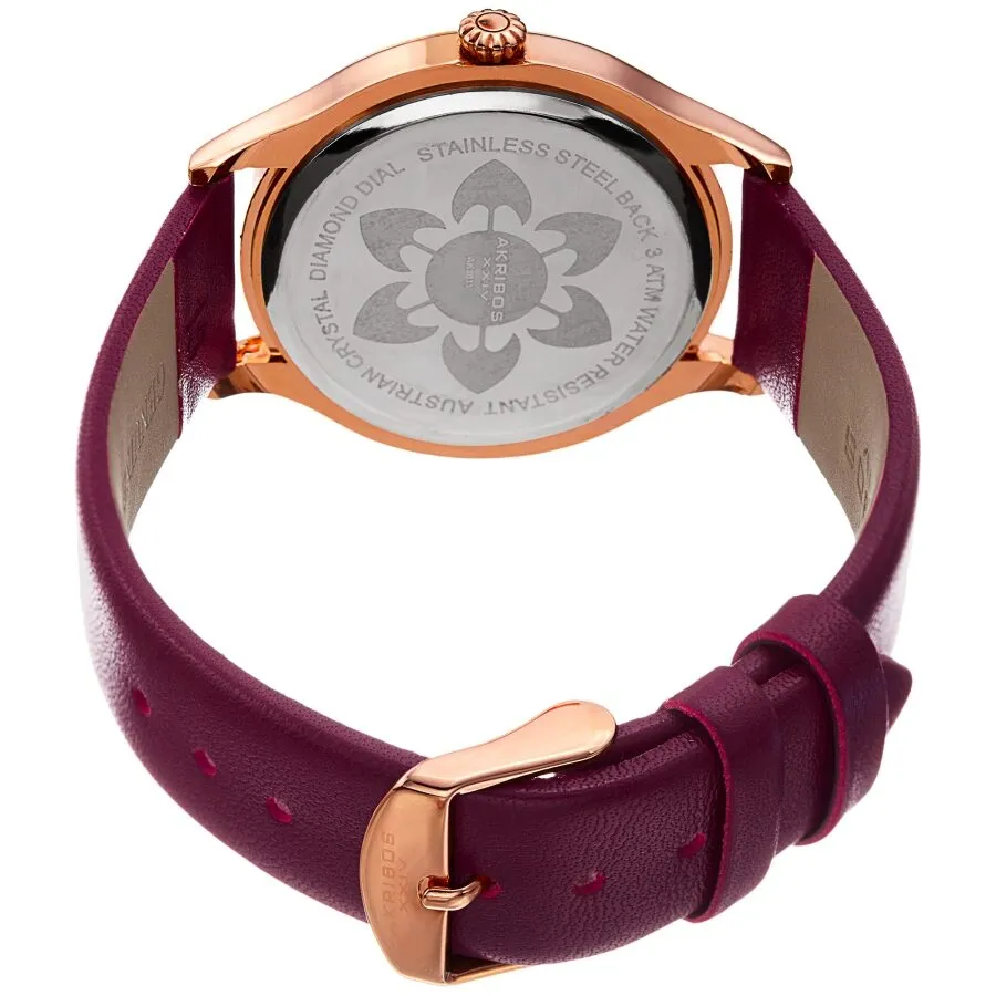 Akribos Xxiv Quartz Diamond Purple Dial Ladies Watch AK1011PU