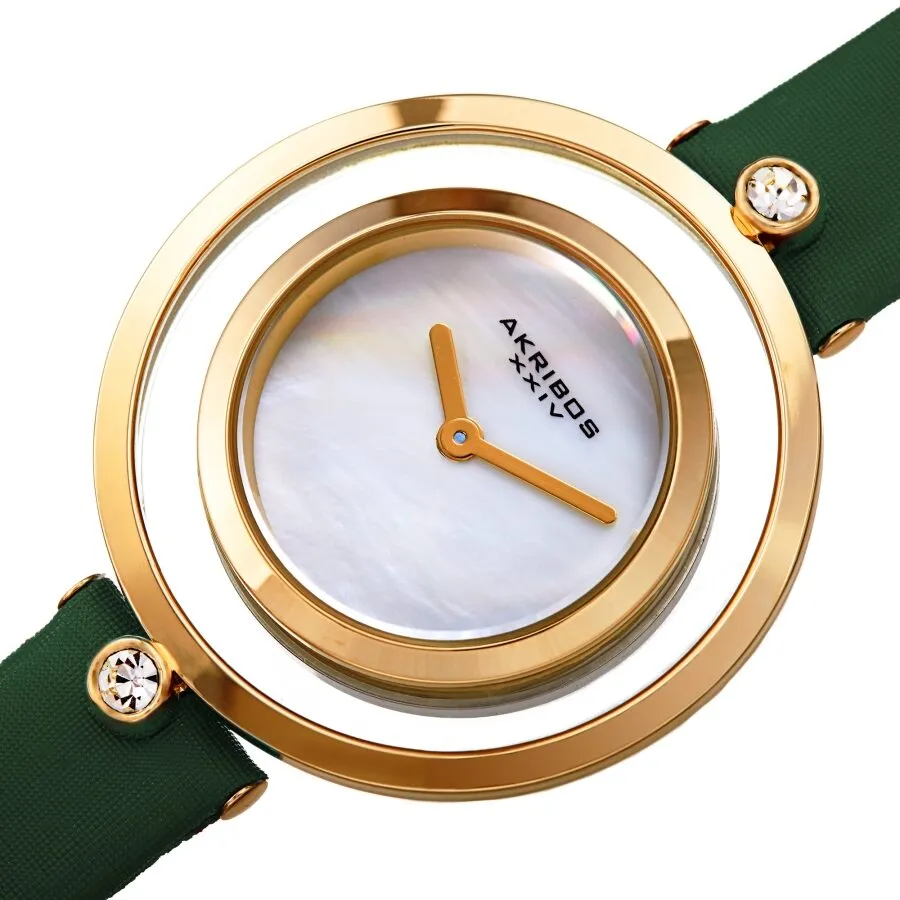 Akribos Xxiv Quartz White Dial Ladies Watch AK1060GN