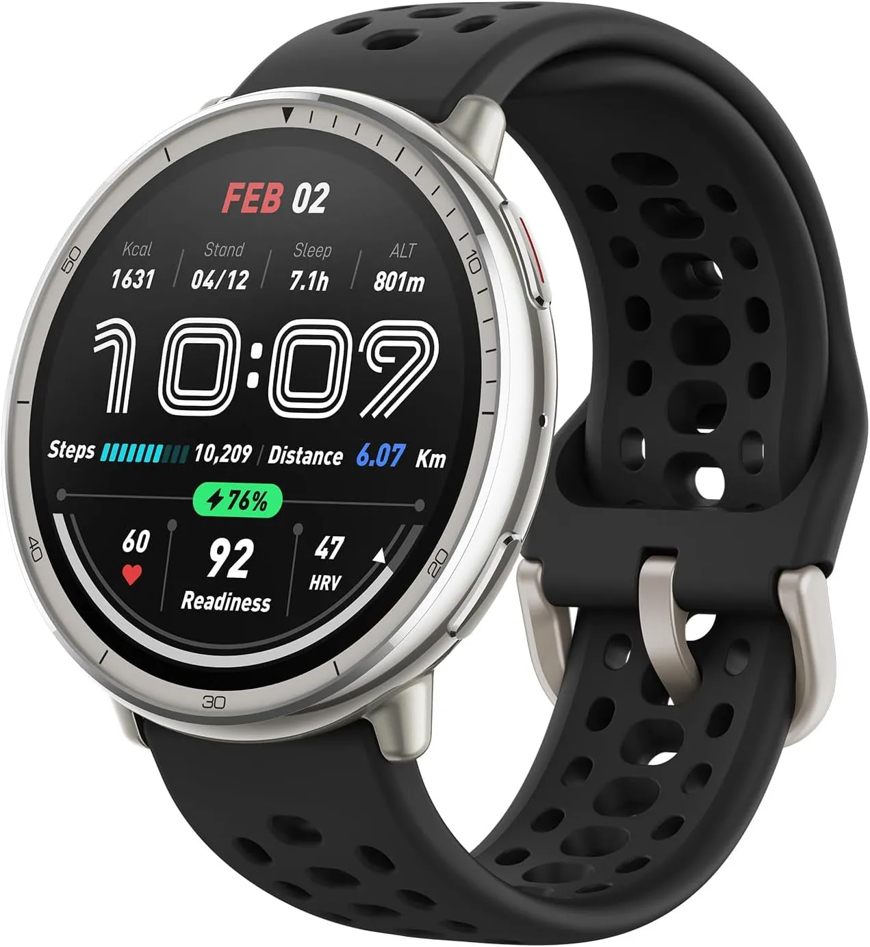 Amazfit Active 2 Smart Watch 44Mm, AI, Sprachsteuerung, GPS Und Kostenloses Kartenmaterial, 10 Tage Akku, Fitness Tracker Mit 160Plus Sportmodi, 5 ATM Wasserdicht Für Android Und Iphone