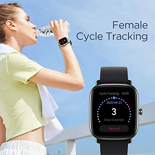 Amazfit GTS 2 Mini Smart Watch GPS Fitness Tracker for Men Women, Alexa Built-in, 14 Days Battery Life, 70  Sports Modes, Blood Oxygen Heart Rate Sleep Monitor, AMOLED Screen, 5 ATM Waterproof-Black