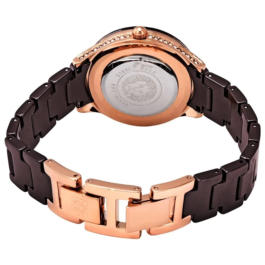 Anne Klein Crystal Brown Mother of Pearl Ladies Watch AK/2388RGBN